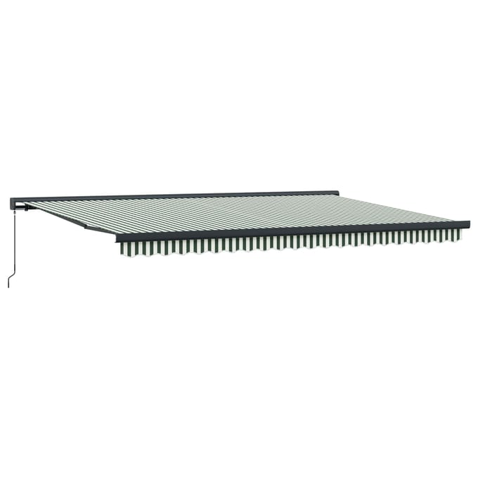 vidaXL - Uitschuifbare - luifel - Groen - en - Wit - 500 - × - 300 - cm