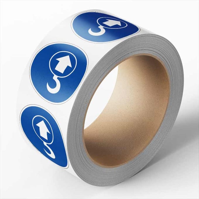 Lasthaak verplicht sticker op rol, 25 meter 100 mm - 215 per rol