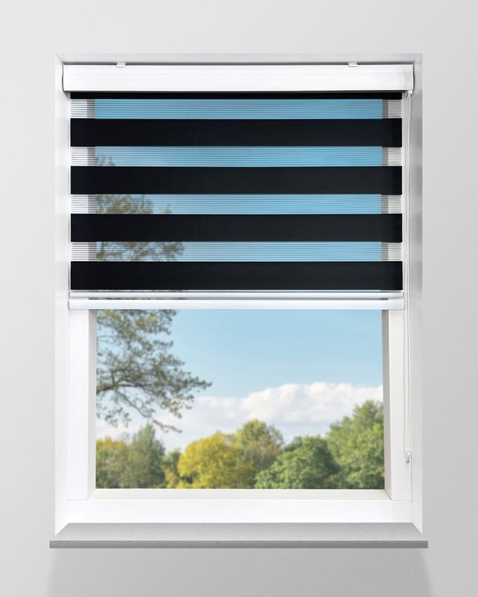 Duo Rolgordijn Lichtdoorlatend - Zwart - 85x175cm