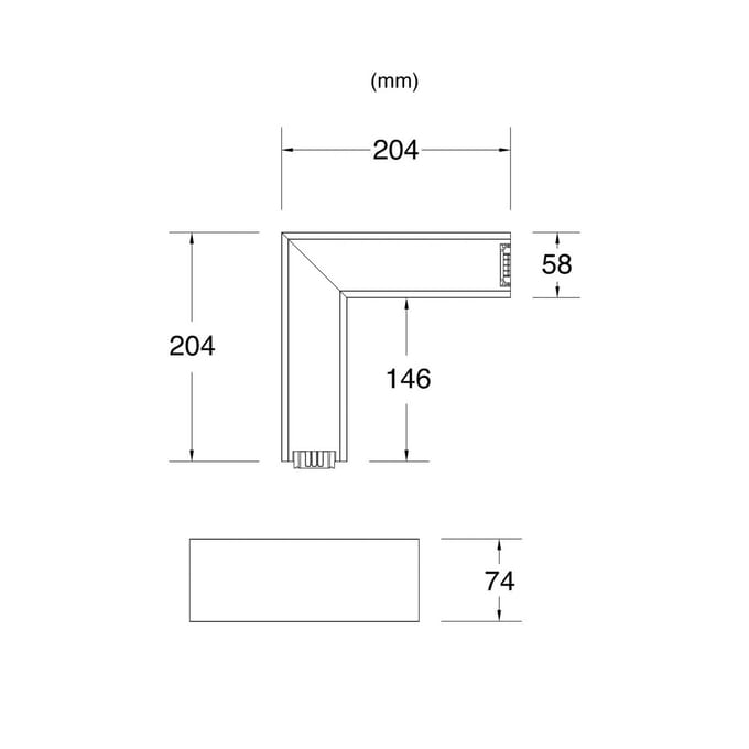 The Light Group SLC LED hoekconnector Klik rechts, AC, zwart