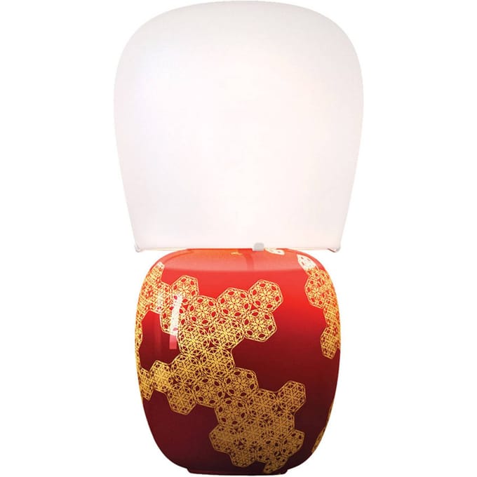 kdln tafellamp Hive, rood, hoogte 47 cm keramiek/glas