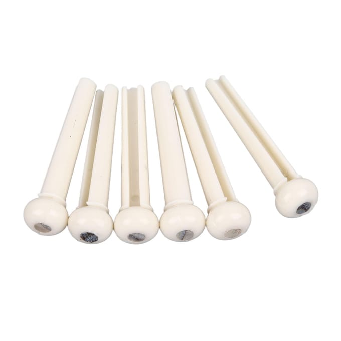 6 Stuks Akoestische Gitaar Brugpennen Pinnen Vervanging Akoestische Gitaar Plastic Brugzadel en Topkam white
