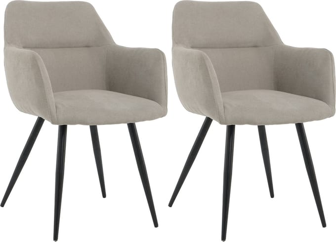 Lina® Nova Eetkamerstoelen - Grijs - Set van 2 - Stof