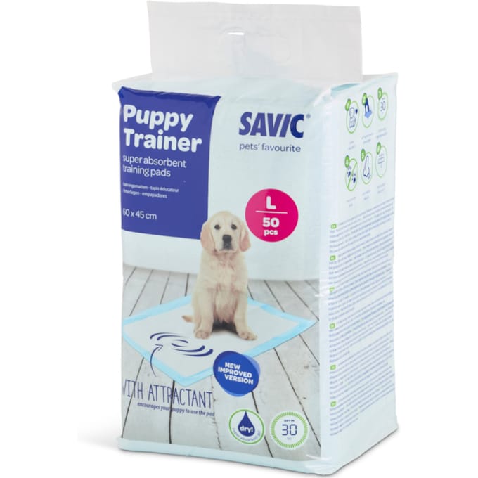 - Large: L 60 x B 45 cm, 50 Stuks - Savic Puppy Trainer Pads