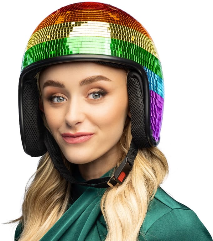 Boland - Helm Disco regenboog Multi - - Volwassenen - Unisex - Pride