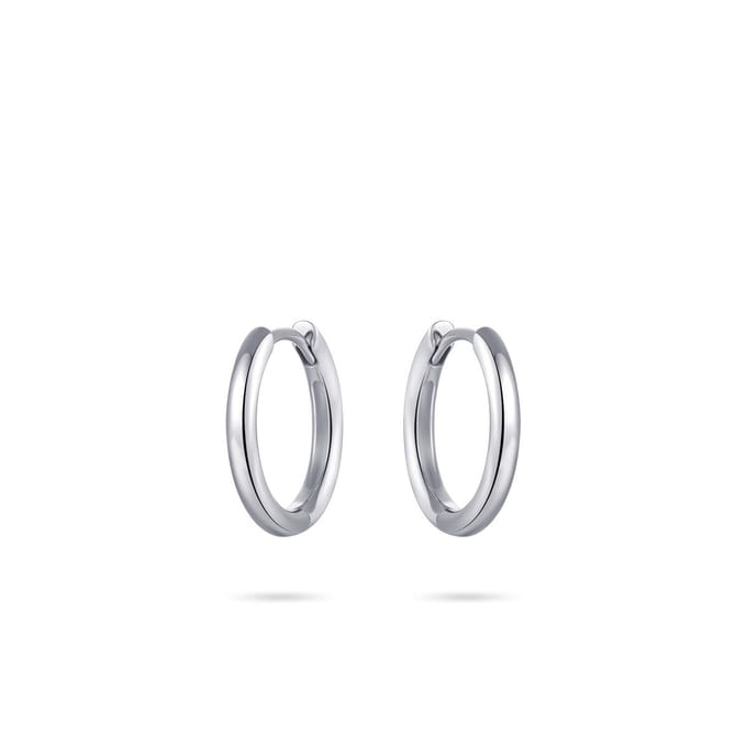 Jewels Inc. - Oorringen - Glad - 2mm Breed - 15mmØ - 14 Karaat Witgoud