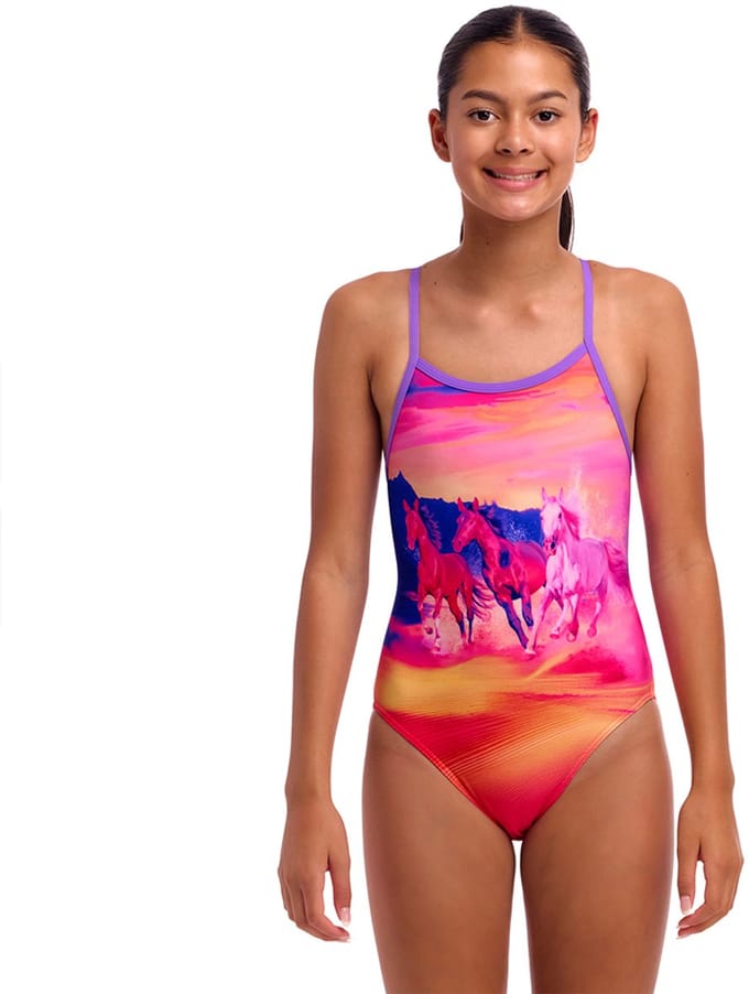 Funkita Single Strap One Piece Zwemkleding Roze 12 Years Meisje