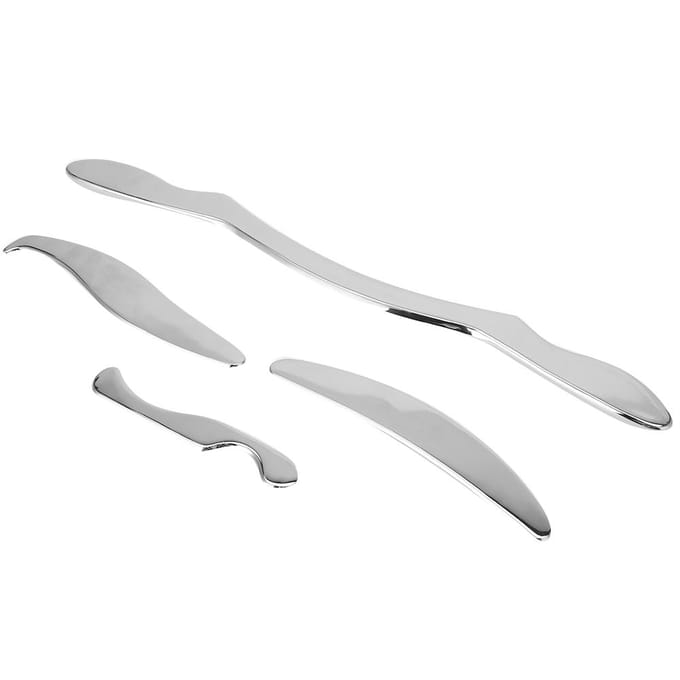 4pcs  set Professional Stainless Steel Gua Sha Scraping Massage Health Care Tools Kit with gray