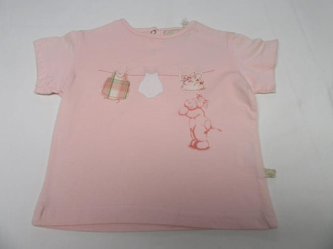 noukie's , meisje, t-shirt korte mouw ,rose waslijn , 6 maand 68