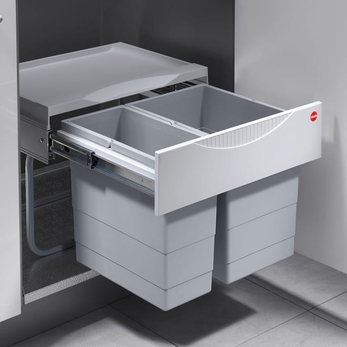 Hailo Tandem S - 12+18 l -  Grijs/Zilver