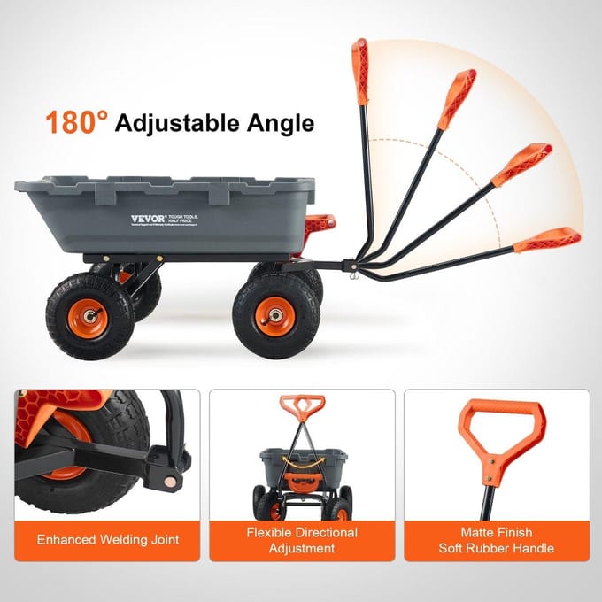 Poly Tuin Kiepwagen Heavy-duty Tuinwagens en Karren 800 lbs 10  Banden
