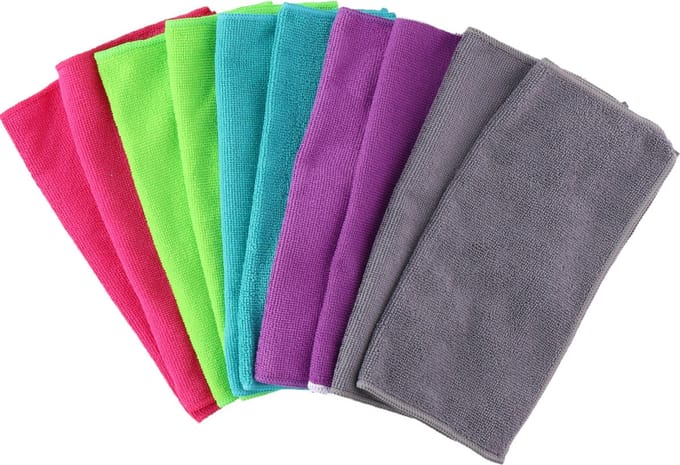 Lifetime Clean Microvezel huishoud/schoonmaakdoek - 20x - gekleurd - 30 x 30 cm