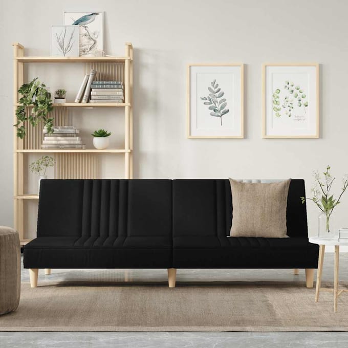 vidaXL - Slaapbank - stof - zwart