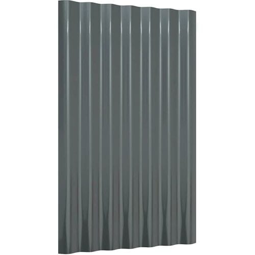 vidaXL - Dakpanelen - 36 - st - 60x36 - cm - gegalvaniseerd - staal - antracietkleurig