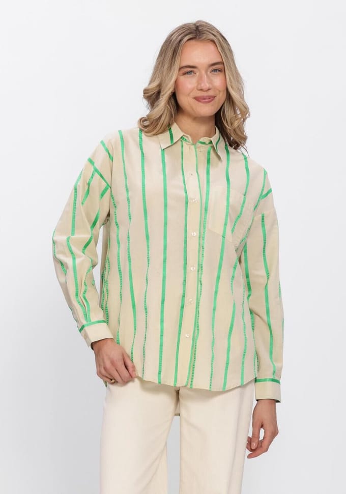 Minus Mseleni Oversize Shirt Dames - Jurken - Beige - Maat 42