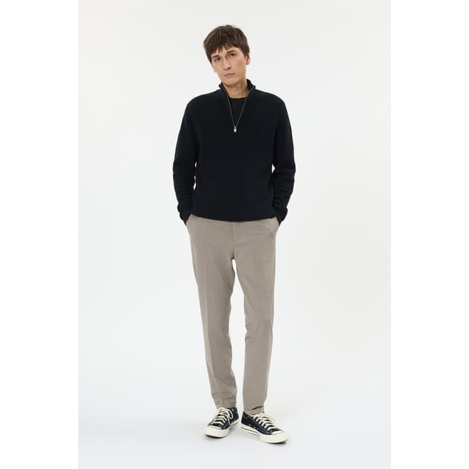 Slim fit chino met bandplooien Model 'Maliam'