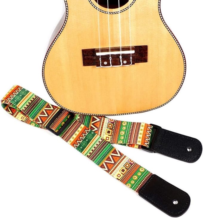 Verstelbare Ukulele Strap voor Soprano, Concert en Tenor Gitaren - Multicolor Schouderband, 107*4.5*1cm