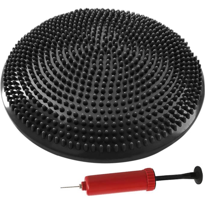 33CM Yoga Balansschijf Opblaasbaar Stabiliteit Wiebelkussen Gratis Handpomp zwart