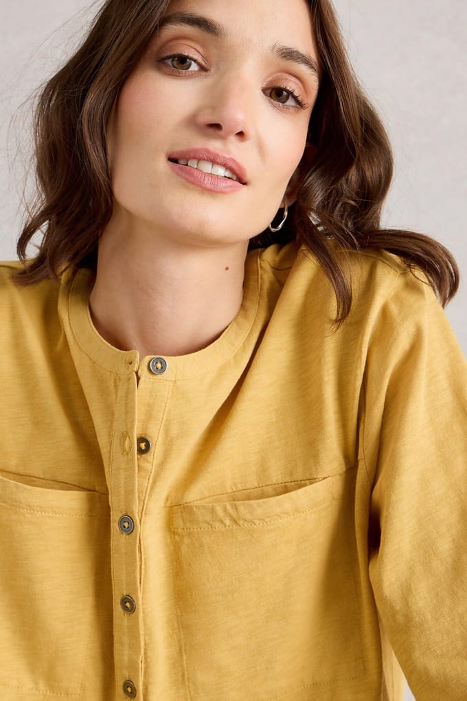 White Stuff Beth 3/4 Sleeve Shirt Mid Chartreuse Größe: 18 | Longsleeves Outlet | Damen | Grün