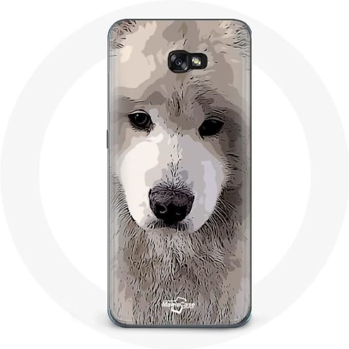 Coque - Samsung - Galaxy A8 2016 - Souple - Gris - Samoyède gris