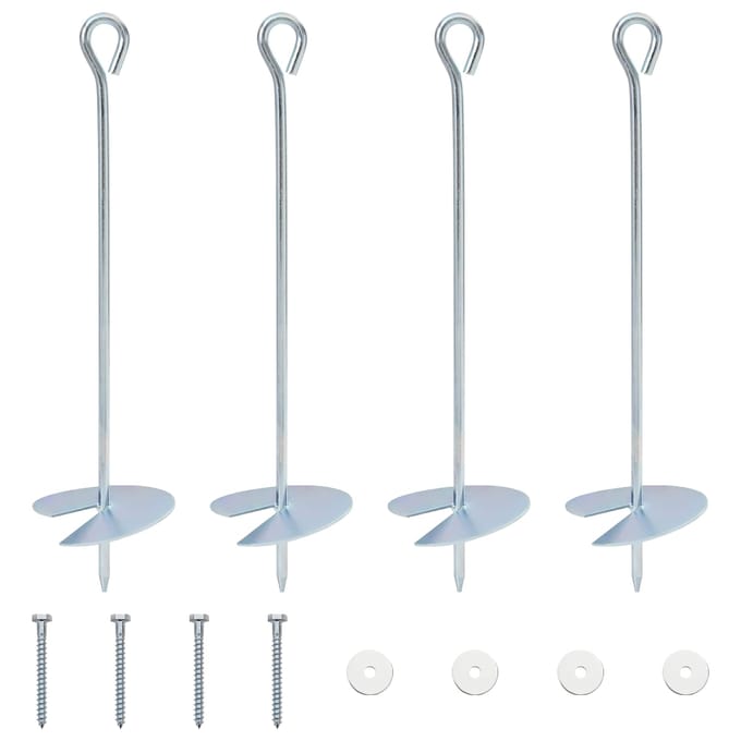 vidaXL - Aardanker - 4 - st - Ø10 - x - 40 - cm - Gegalvaniseerd - Metaal - zilver