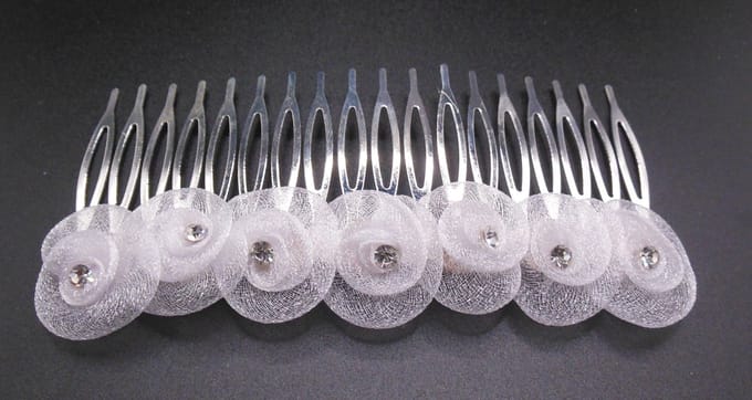 Tiara met tule bloemen+strass