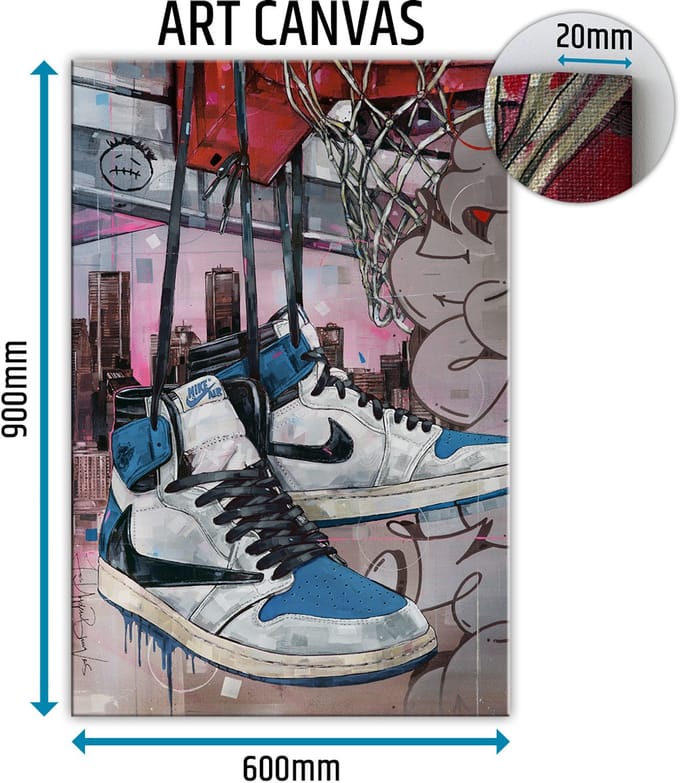 Sneaker canvas fragment high basket 60x90 cm