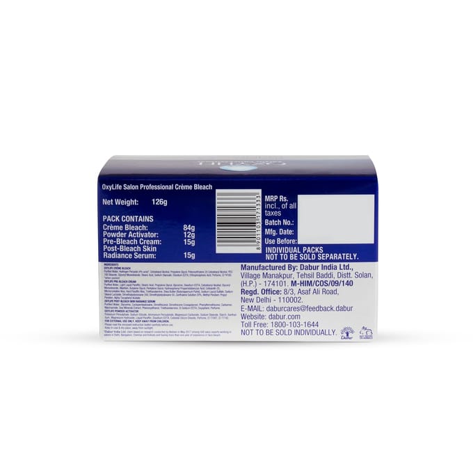 Oxylife Éclat Naturel 5 Crème Décolorante à l'Oxygène Actif, Éclaircissement des Poils du Visage, 126g blue