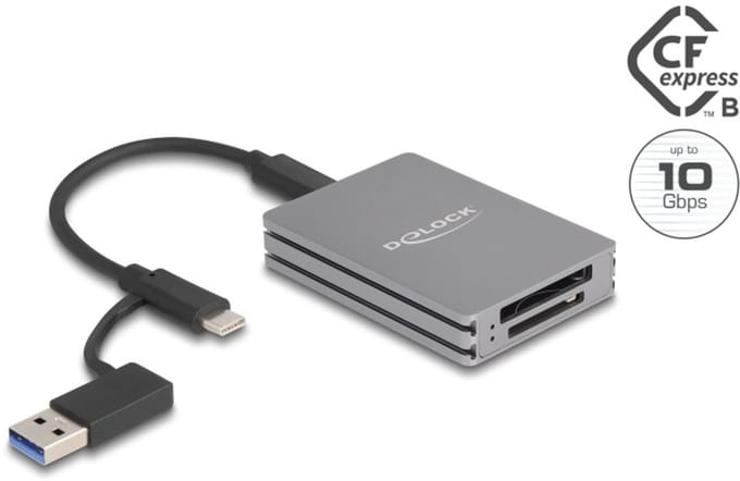 Delock USB Type-C™ Card Reader for SD and CFexpress type B memory cards