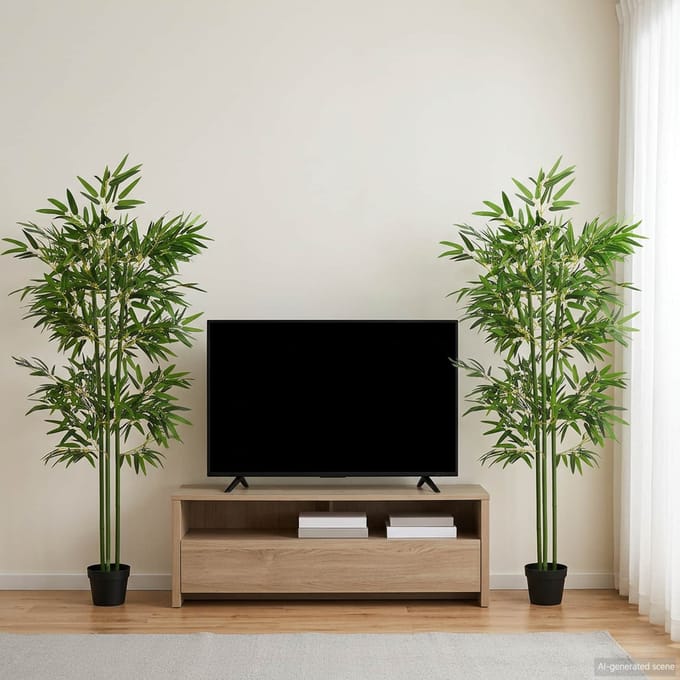 vidaXL - Kunstmatige - Bamboe - Boom - 2 - st - Groen - 45 - x - 18 - x - 175 - cm
