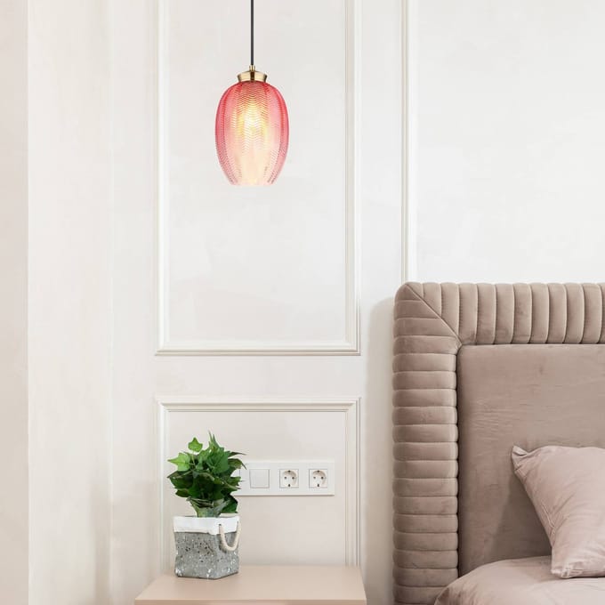 Globo Hanglamp Jessica, Ø 18 cm, rood, glas