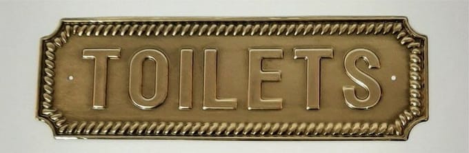 Tekstbord TOILETS Metaal 35,5 x 11,5 x 0,5 cm