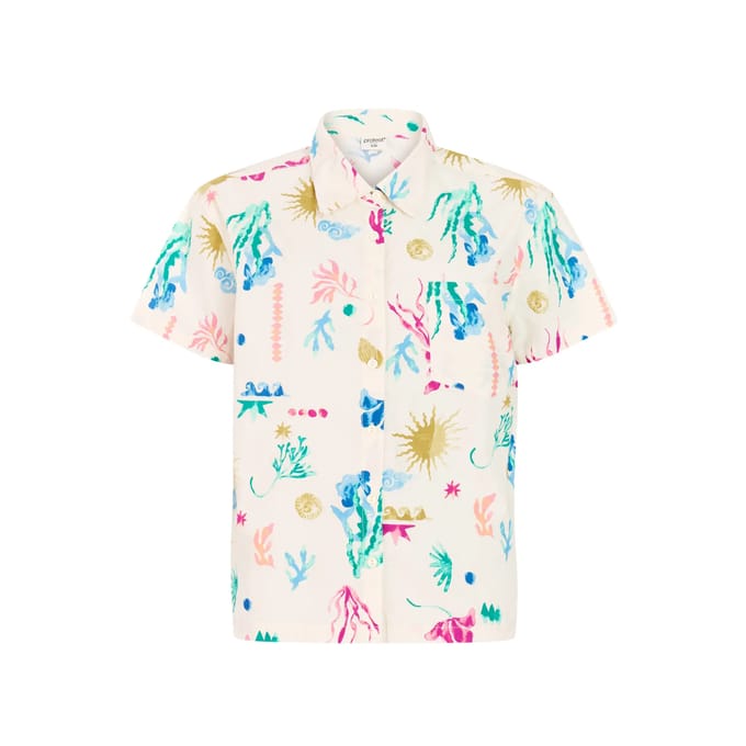 Protest PRTSizzle - Blouse Dames - Korte mouwen - Loose fit - Knoopsluiting - Wit