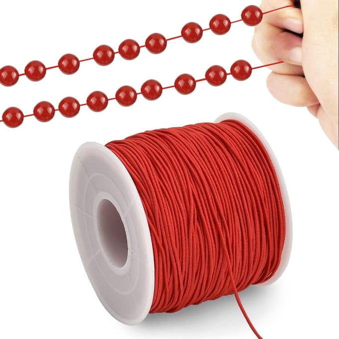 Solidchoice - Rood Elastisch Koord 1mm x 110 Yards voor Sieraden Maken