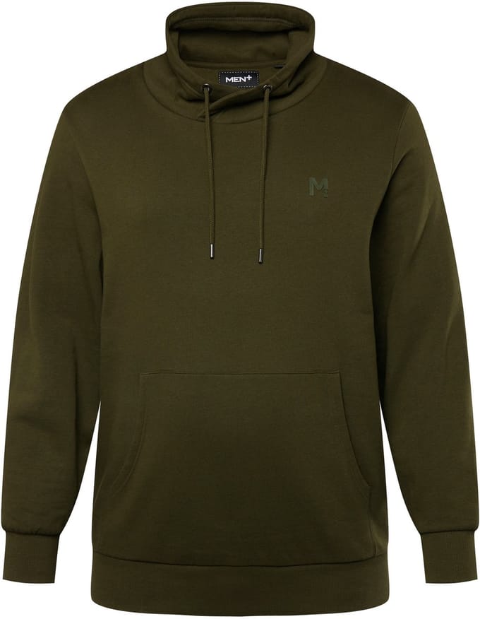 Men Plus - Heren - Sweatshirt opstaande kraag - Dennengroen - Maat L