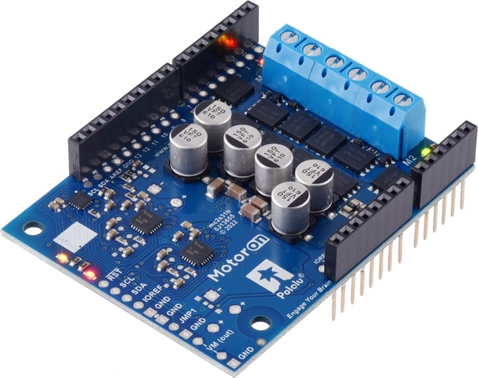 Motoron M2S18v20 Dual High-Power Motor Controller Shield for Arduino (Connectors Soldered) Pololu 5042