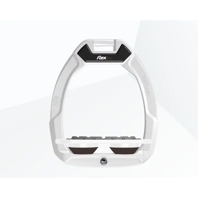 Veiligheidssoepelheid verhoogde stijgbeugels Wit/Wit/Bruin Flex-On Safe-On