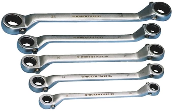 Wurth - Set ringratelsleutels 5-delig - Set ringratelsleutels 5-delig x 1 st Sleutelwijdte 10 x