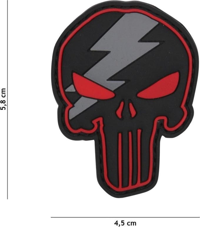 101 Inc Embleem 3D Pvc Punisher Thunder Rood  12056