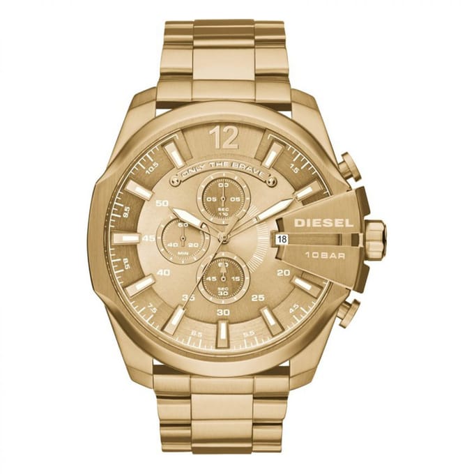 Diesel Mega Chief DZ4360 Herenhorloge 51 mm - Goudkleurig