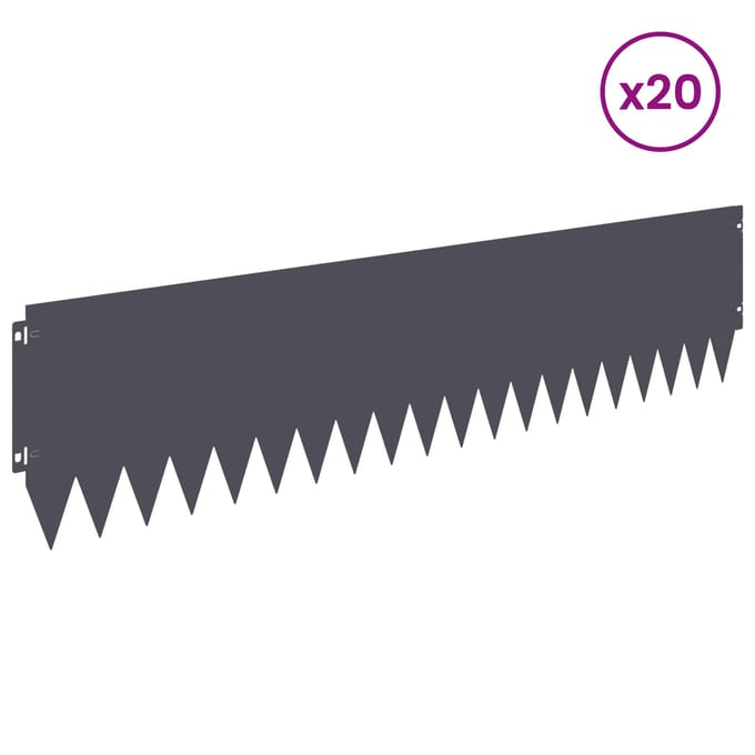 vidaXL - Gazonrand - 20 - st - 103 - x - 25 - cm - Staal - Antraciet