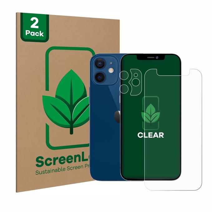 2 Stuks Screenprotector voor Apple iPhone 12 mini (Voor+Camera) - Hoogwaardige Beschermfolie transparant