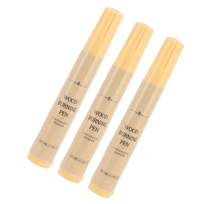 3 stuks Houtbrandpen Kit Pyrografie Marker Set Schroeigereedschap voor Beginnersprojecten beige