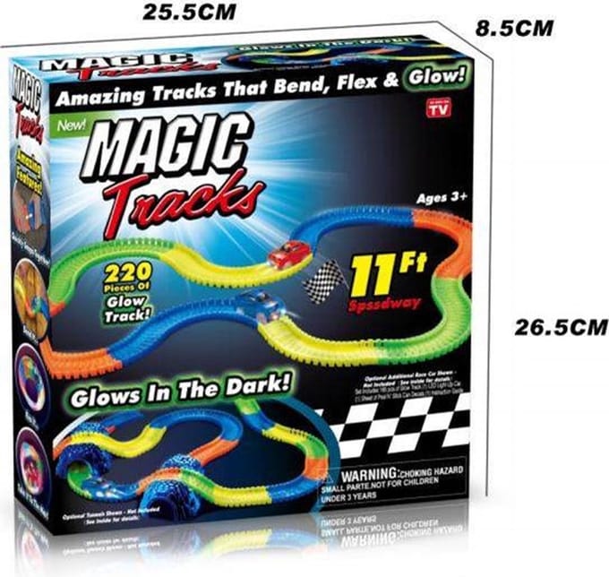 Glow in the dark magische racebaan (220-delig)