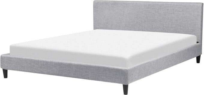 FITOU - Tweepersoonsbed - Lichtgrijs - 180 x 200 cm - Polyester
