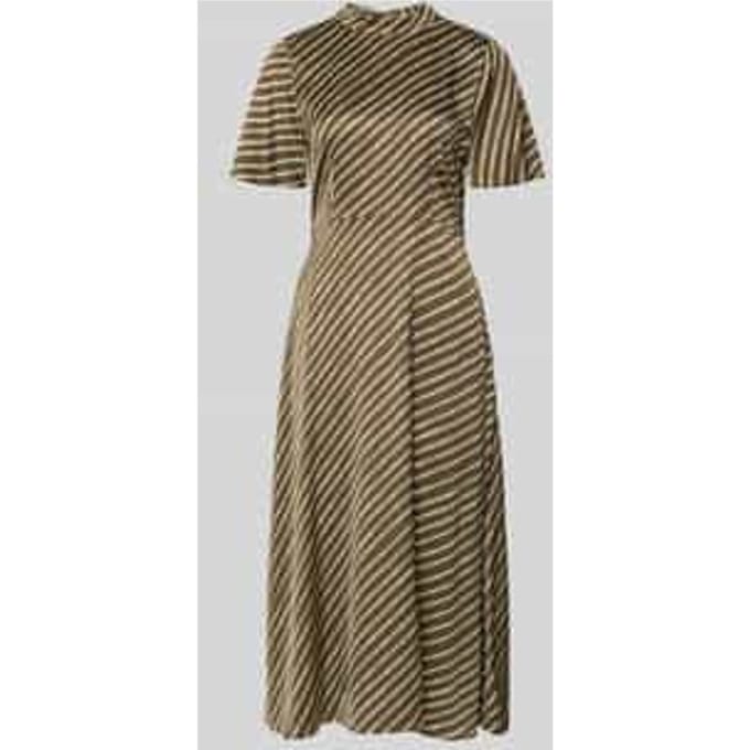 Midi jurk met print en split en knoop aan de achterkant dames COMMA