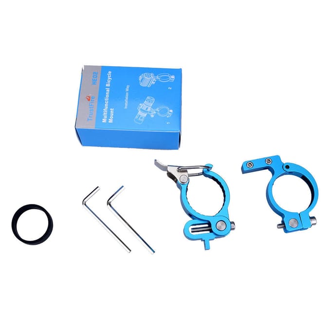 Zaklamp Lamp Voorhandgreep Clip Mount Bracket MTB Fiets Blauwe Houder zwart