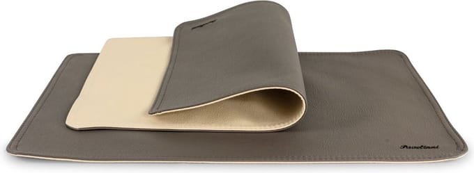 Pavelinni | Basic Line | Dubbelzijdige Placemat in eco-leer | Omkeerbaar | 30x45cm | Umbra/Cream (N20/N13)