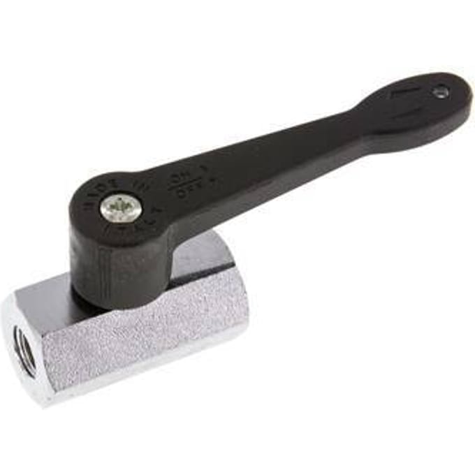 G 1/8 inch 2-Weg Messing Mini-Kogelkraan Lange Hendel 15 Bar - BL2BN-MM-LH-018