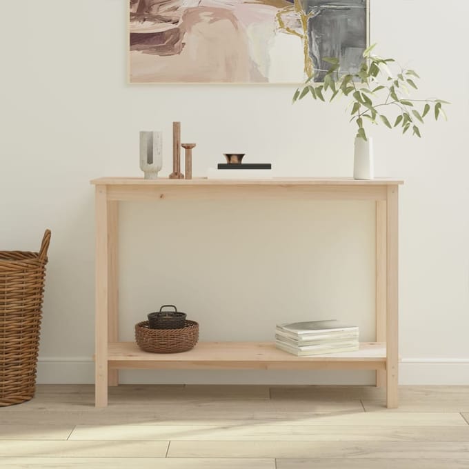 vidaXL - Wandtafel - 110x40x80 - cm - massief - grenenhout